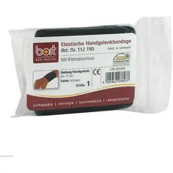 Bort Handgelenkbandage mit Klettverschluss, Größe 1 - schwarz - Bandage zur Stabilisierung des Handgelenks, ideal für Sport und Alltag, sorgt für optimalen Halt und Unterstützung bei Verletzungen.
