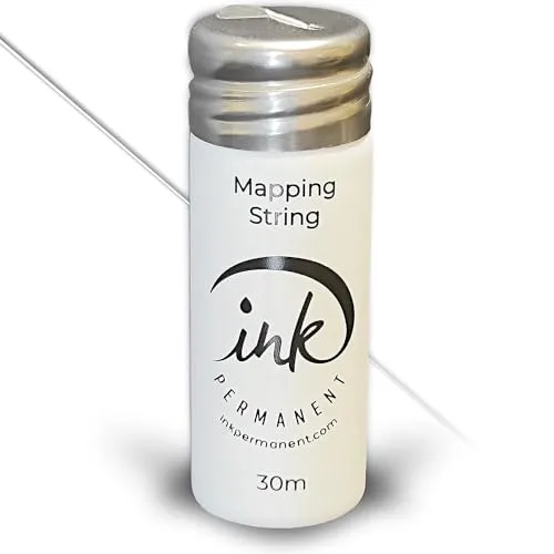Ink Permanent Brow Mapping String (30 m) Vorbedruckter Faden für Permanent Make-up und Microblading-Zubehör, Brow Mapping Kit, Brauen-Vermessungsfaden (Weiß)
