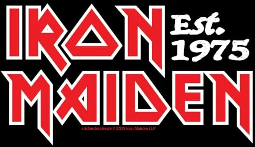 Iron Maiden Logo Aufkleber Est. 1975 50 Jahre Sticker Bands ca. 16x10 cm