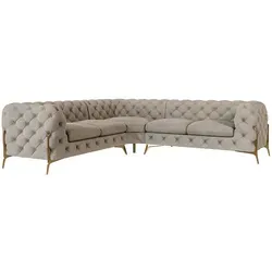 S-STYLE MÖBEL Chesterfield Ecksofa Nova in weiß von S-Style Möbel