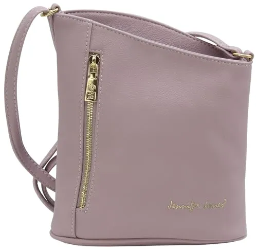 JENNIFER JONES Modische Damen Handtasche - Umhängetasche Style B in Flieder - Umhängetasche mit verstellbarem Henkel, ideal für jeden Anlass. Charmantes Design und praktische Fächer sorgen für Ordnung und Stil.