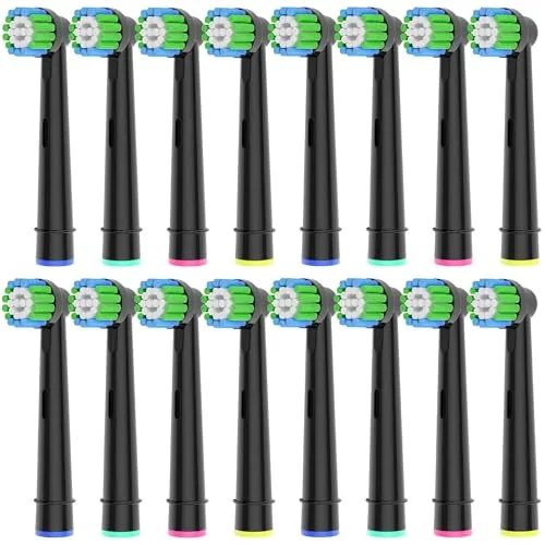 Stück Aufsteckbürsten Kompatibel mit Oral B Aufsteckbürsten, für oralb zahnbürsten aufsätze Refill, für Oral B Elektrische Zahnbürsten Pro 100/500/1000/1500/3000/3757/5000/7000/7500/8000, Schwarz. 16
