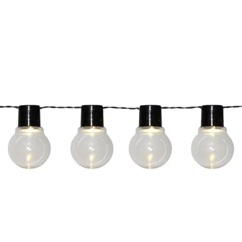 Partaj Solar LED-Solarkette 10 Kugeln warmweiß IP44 wetterfest für Garten Terrasse Balkon Dekoration mit separatem 2m Solarpanel automatische Beleuchtung