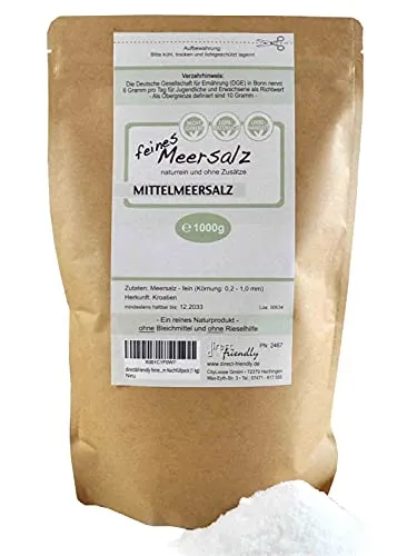 direct&friendly | feines Meersalz | 1 kg | aus biodynamischem Ökosystem | Mittelmeer