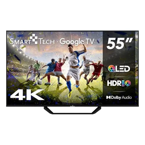 Smart Tech 55QG06K2, 55 Zoll (139 cm) 4K UHD QLED Google TV, YouTube, Netflix, Prime Video, Disney+
