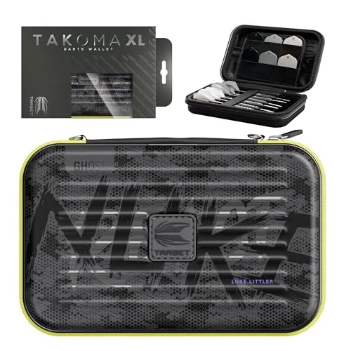 Target Darts Luke Littler Ghost Series XL Takoma Wallet Regular – Dartkoffer schwarz/weiß | „The Nuke“ Darttasche mit Reißverschluss | professionelles Zubehör | Platz für 6 komplett montierte Darts