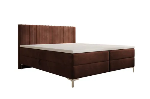 Luxusbetten24 Boxspringbett Leona Samt, mit Stauraum