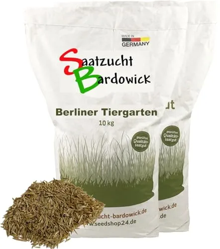 Rasen Berliner Tiergarten Grassamen Rasensamen Rasensaat Gras 20kg Rasenmischung Zierrasen - Qualität zu Fairen Preis !