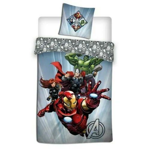 Marvel Avengers Kinder Bettwäsche Set - Bettwäsche-Set mit Hulk, Thor, Iron Man und Captain America Motiven, 100% schadstofffreie Mikrofaser, pflegeleicht bei 30°C, ideal für ein aufregendes Kinderzimmer.