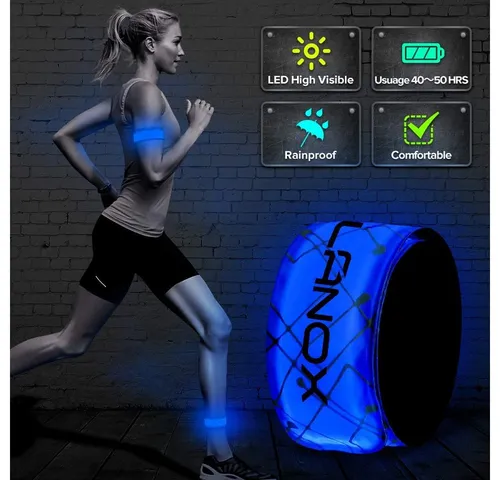 ELANOX LED Blinklicht LED Armband Leuchtband Sport Outdoor Reflektorband Sicherheitslicht