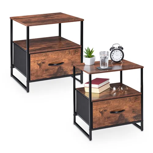 Nachttisch Industrial Nachtkästchen 2er Set