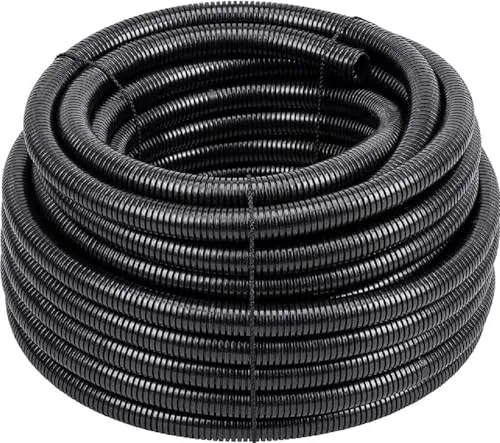 Meister Isolierrohr flexible Ausführung - 25 Meter - schwarz - 750 N (mittel) - M25 Gewinde - Flammwidrig - Geeignet für Hohlwände, Estrich oder Beton / Wellrohr / Leerrohr / Schutzrohr / 7480720