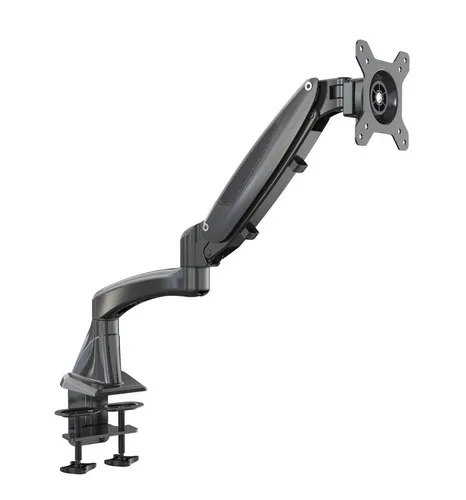 HFTEK Monitor-Halterung bis 34 Zoll - Monitor-Halterung in Schwarz, ideal für ergonomisches Arbeiten und Platzersparnis am Schreibtisch.