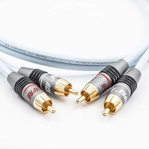 Supra Dual 2RCA-2RCA Audio Kabel - 0.5 Meter - HiFi-Kabel mit hochwertiger Abschirmung für exzellenten Sound und Rauschunterdrückung, perfekt für Ihre Audiokomponenten.