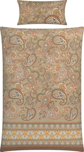 Erwin Müller Bettwäsche Mako-Satin beige Größe 1x 200x220 cm + 2X 80x80 cm