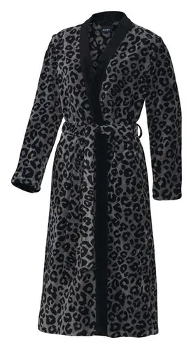Joop! Bademantel Schwarz mit Animalprint - Hochwertiger Damenbademantel in Schwarz, Gr. 36/38, aus flauschigem Textil, handmade in Germany und Oeko-Tex® Standard 100 für angenehme Wärme und Komfort.