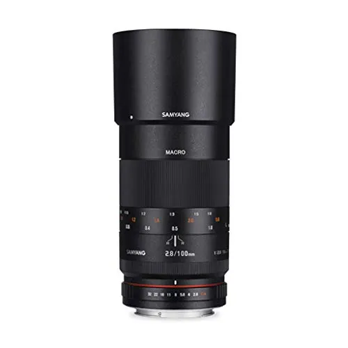 Samyang 100mm F2.8 Makro für Canon EF – Hochwertiges Makro Teleobjektiv - Makroobjektiv für Canon EF-Mount mit extremer Schärfe und Lichtstärke F2.8, ideal für detailreiche Aufnahmen von Blumen und Insekten.