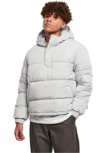 Urban Classics Herren TB4473-Hooded Cropped Pull Over Jacket - Funktionsjacke im Loose Fit mit wattierter Kapuze und elastischen Ärmelbündchen, ideal für stylische Streetwear-Looks.
