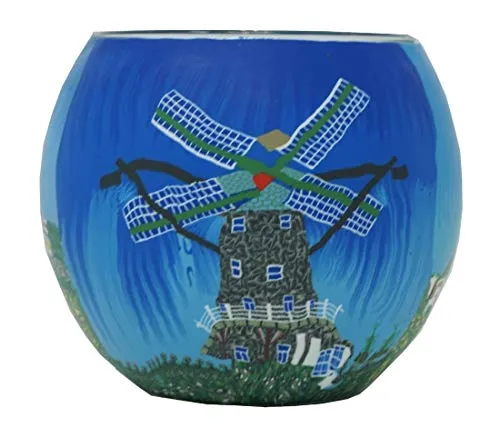 CBK-MS Teelicht Windmühle und Leuchtturm Teelichthalter Windlicht Leuchtglas Kerzenhalter