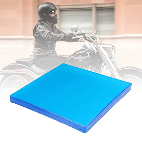 aleawol Verdickung Motorrad Sitz Stoßdämpfungsmatte, 25x25x2 cm Komfortables kühlendes Polyurethanfaser Pad Stoffkissen Weiche DIY Motorräder Sitzpolster Sitz Zubehör Blau