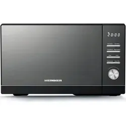 Heinner HMW-MD25DMRBK Mikrowelle 25 L, 800 W, 5 Leistungsstufen, Auftaufunktion, 95 Min Timer, 288 mm Drehteller, Schwarz - Schwarz
