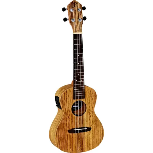 Ortega RFU11ZE Konzert Ukulele - Konzertgröße mit Zebrawood-Boden, ausgestattet mit Ortega MagusUke Elektronik, perfekt für Auftritte, inkl. Gigbag für optimalen Schutz.