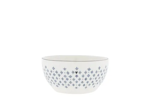 Bastion Collections Müslischale Iris Blue, Keramik, Spülmaschinengeeignet, Weiß, Motiv: Blüten