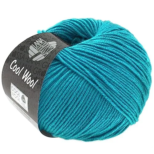 LANA GROSSA Cool Wool Uni | Extrafeine Merinowolle waschmaschinenfest und filzfrei | Handstrickgarn aus 100% Schurwolle (Merino extrafein) | 50g Wolle zum Stricken & Häkeln | 160m Garn FB 2036