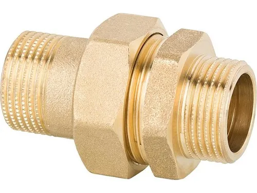 Verschraubung messing DN25  1'  AGxAG PN10, flachdichtend mit Dichtung