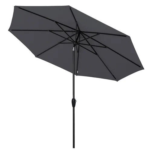 Sekey Sonnenschirm 3m - Marktschirm mit Kurbel und UV-Schutz 50+ - Sonnenschirm 3m mit stabiler Bauweise und UV-Schutz 50+, perfekt für Garten und Terrasse, optional mit LED-Beleuchtung erhältlich.