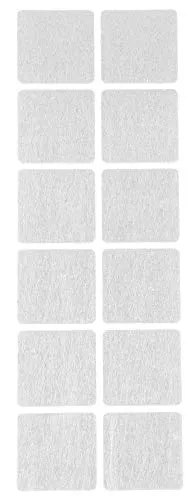 ProHome Filzgleiter Bodengleiter weiß selbstklebend rund und eckig auswählbar (Eckig 40 x 40 mm)