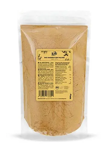 KoRo - Bio Hagebuttenpulver - Natur Geschmack - Ohne Zusätze - Zuckerarm - Proteinquelle - 500 g Packung