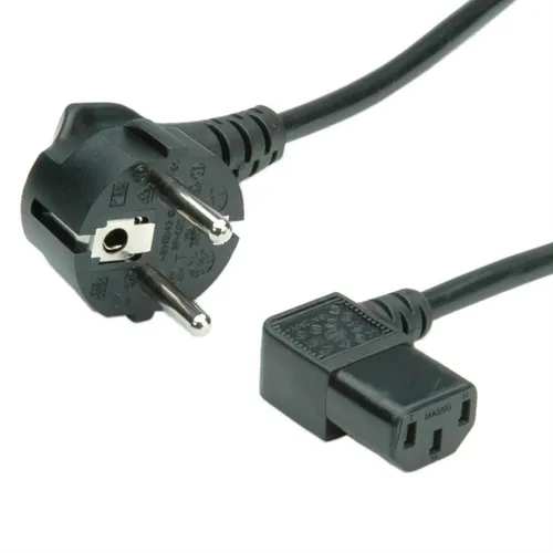 VALUE Netzkabel abgewinkelte IEC-Buchse, schwarz, 1,8m (19.99.1118)