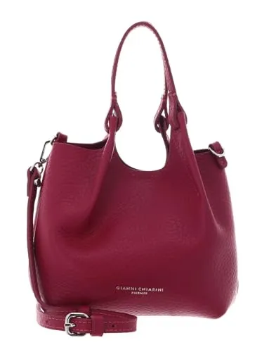 GIANNI CHIARINI Dua Handtasche Desert Flower - Elegante Handtasche für Damen in purpurfarbenem Rindsleder. Mit verstellbarem Tragegurt und stilvollem Knopfverschluss ideal für Freizeit und besondere Anlässe.