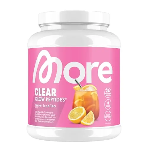 MORE Clear Glow Peptides, Whey Isolat mit Kollagen, Lemon Iced Tea, 600 g