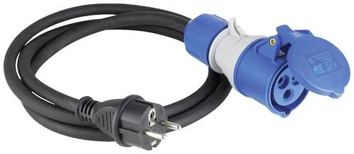 as-Schwabe CEE-Adapter Caravan 61406, Länge 1,5 m, Schutzkontakt 230V auf CEE 16A / 230V, IP44