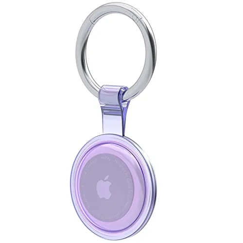 Cadorabo Schlüsselanhänger und Hülle kompatibel mit Airtag in der Farbe Lila - Gehäuse Case Cover Anhänger Schutzhülle