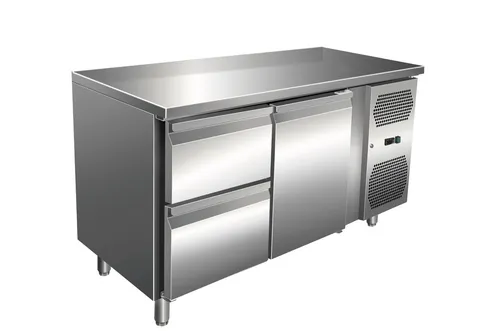 Gastro Edelstahl Kühltisch Kühltheke 1 Tür / 2 Schubladen 115 L -2/+8°C