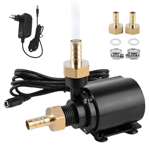 12V Wasserpumpe 800L/H 5M Drehzahlregelung Teichpumpe Bürstenlose Tauchpumpe Aquarienpumpe für Brunnenpool Wasserzirkulationssystem