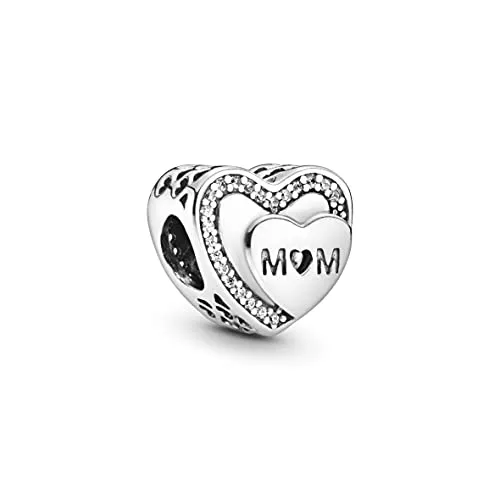 PANDORA Funkelndes Mum-Herz Charm Sterling-Silber 7 x 10,5 x 11 mm (T/H/B)