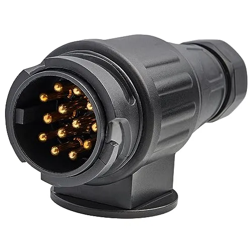 RED WOLF 13 Polig Anhänger Stecker Anhängerkupplung Zubehör 13 Pol für PKW Anhänger Wohnmobile LKW Kfz Wohnwagen 12V Anhängerstecker