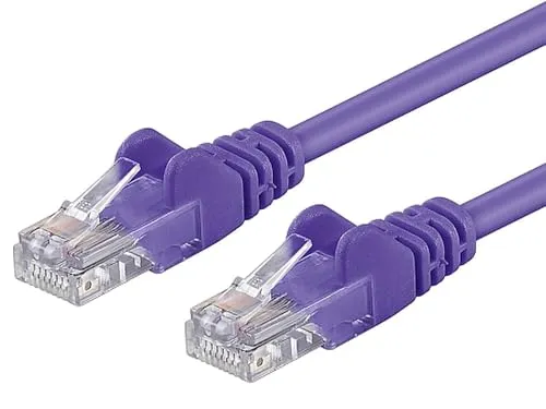 PremiumCord Netzwerkkabel, Ethernet, LAN & Patch Kabel CAT5e, UTP, Schnell flexibel & Robust RJ45 Kabel 1Gbit/S, AWG 26/7, Kupferkabel 100% Cu, Violett, 10m