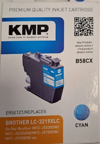 KMP Patrone B58CX ersetzt Brother LC-3219XLC Cyan
