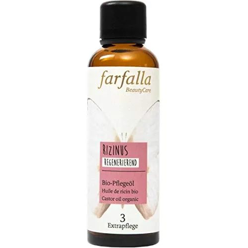 farfalla Rizinusöl - Bio-Haar- und Pflegeöl für Haut - Haaröl - Bio-Pflegeöl für intensive Haarpflege und Hautregeneration. Mildert Augenringe, fördert Collagenproduktion und sorgt für glänzendes Haar. Vegan und NaTrue zertifiziert.