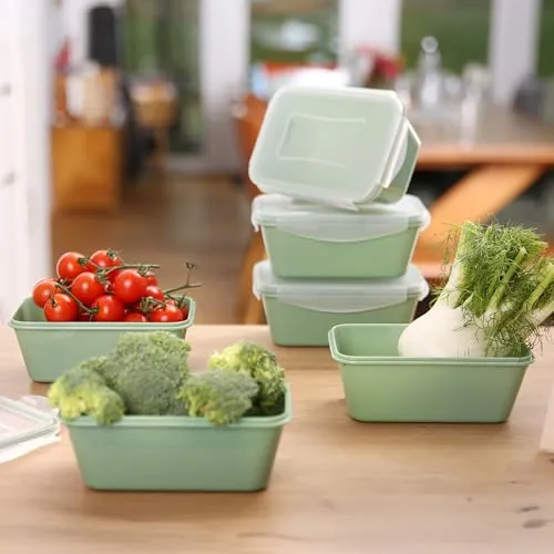 your GEAR Pila Frischhaltedosen 700ml Set - 6X Rechteckige Vorratsdosen mit Deckel luftdicht & BPA-frei - Auslaufsichere Meal Prep Boxen für Mittagessen & Aufschnitt - Mikrowellendosen Set stapelbar