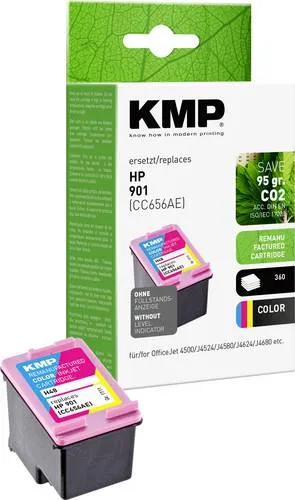 KMP Druckerpatrone ersetzt HP 901, CC656AE Kompatibel Cyan, Magenta, Gelb H48 1711,4560
