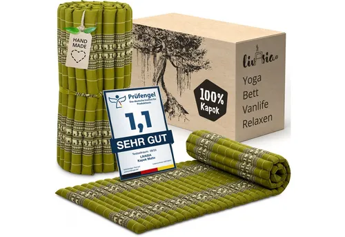 Reisebett-Matratzen Rollmatte 75 cm breit, vegan und handgefertigt, 200x75x4,5cm, livasia, 4.5 cm hoch, Kapok