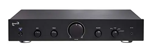 Dynavox Vollverstärker VT-60, Front-Anschluss für Smartphone, Tablet, oder z.B. MP3-Player, Standard-Breite (43 cm). Bass-, Höhen- und Balanceregler, schwarz