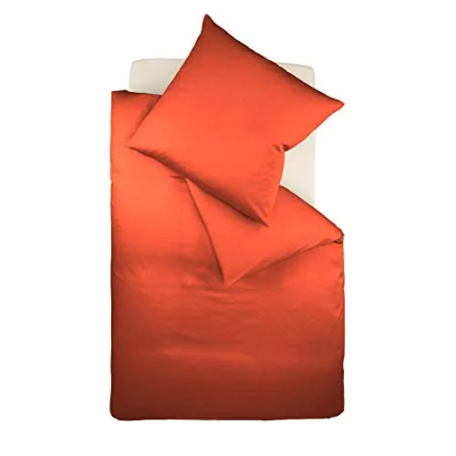 fleuresse Bettwäsche Colours, 135x200 cm, Mako-Satin, 2-teilig, rot - Bettwäsche aus 100% Baumwolle, mit verdecktem Reißverschluss, pflegeleicht und ideal für erholsamen Schlaf, OEKO-TEX® zertifiziert.