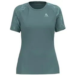 ODLO Laufshirt Damen Kurzarm Essential mit Print I Sport Shirt I Sport Oberteil I Fitness Shirt